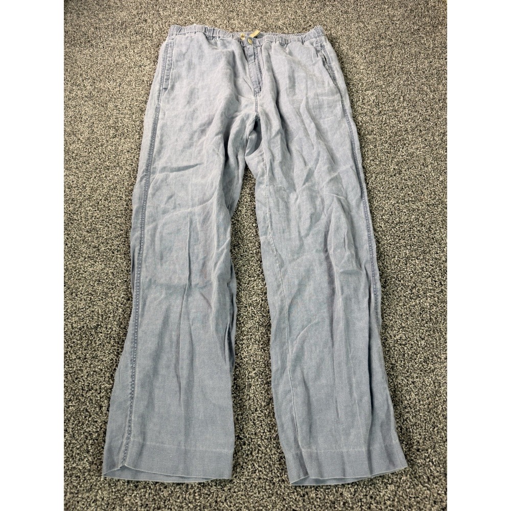 Tommy Bahama Linen Chino Pants Men's Size Large Tall Blue Vacation Coastal